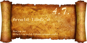Arnold Tibád névjegykártya